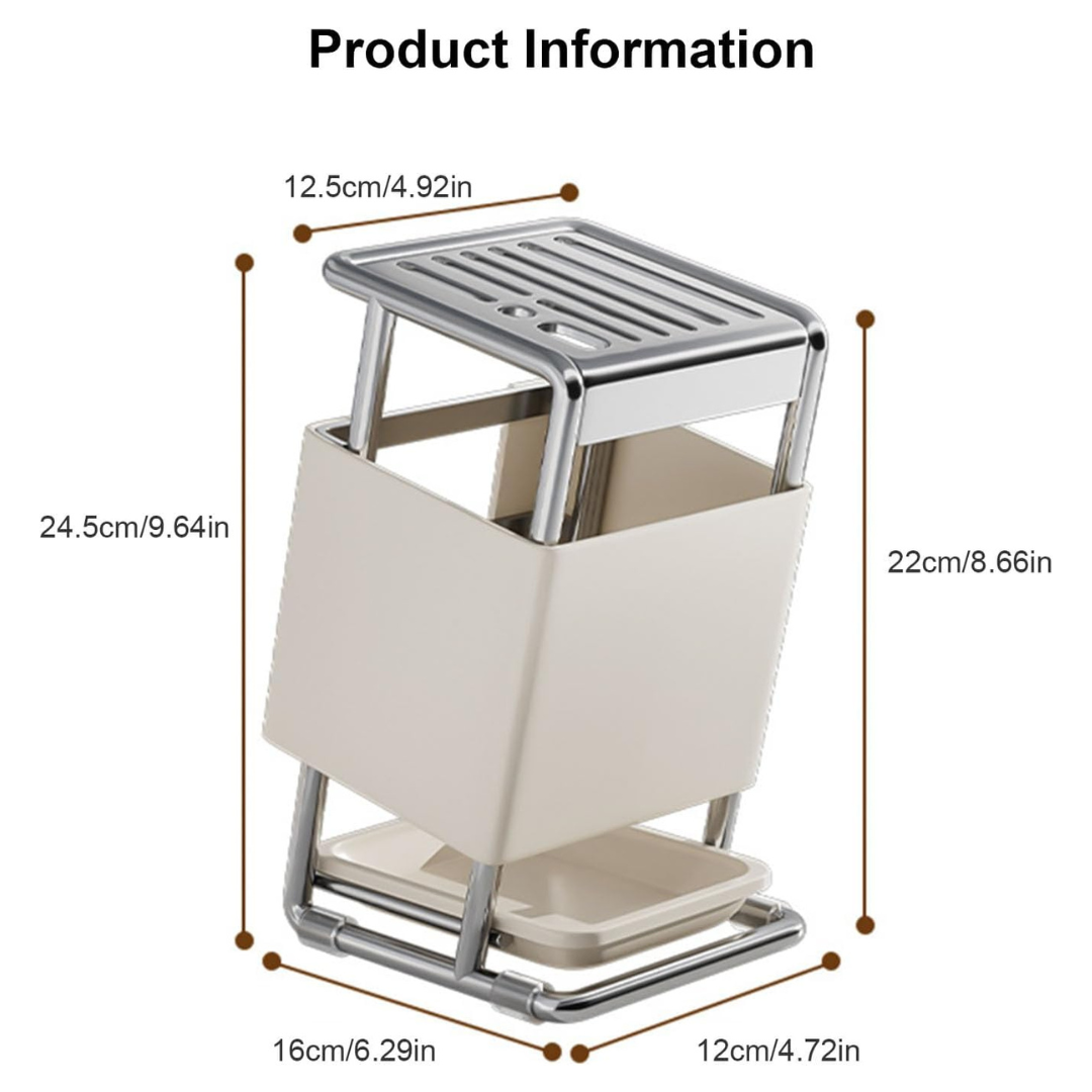 Homero Space-Saving Cutlery Holder Rack with Angled Slots – 24.5cm Compact Design