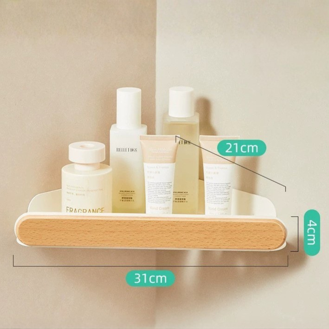 Premium Wood Bathroom Corner Storage Organizer