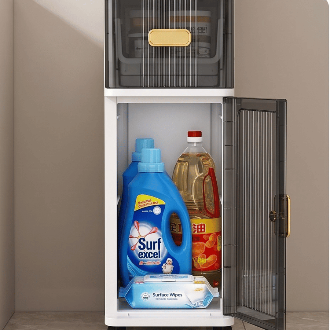 Multi Layer Narrow Gap Storage Organizer with Transparent Drawers