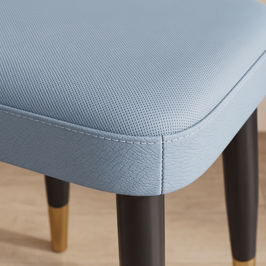 Premium Stackable PU Leather Comfortable Padded Gold Metal Legs Stool