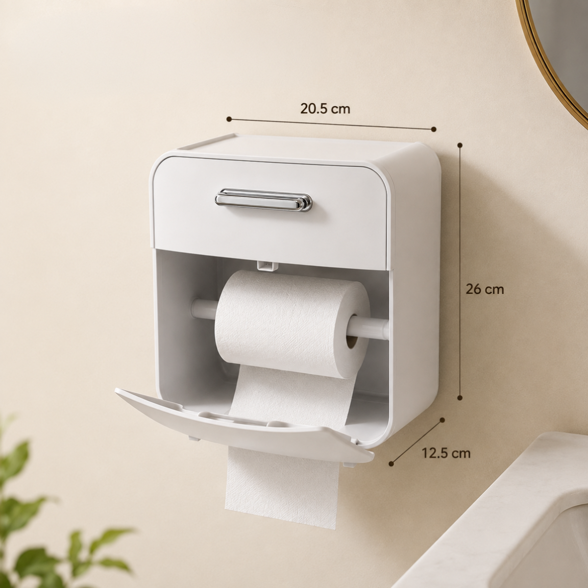 Wall Mounted Waterproof Toilet Tissue Storage Organizer Box