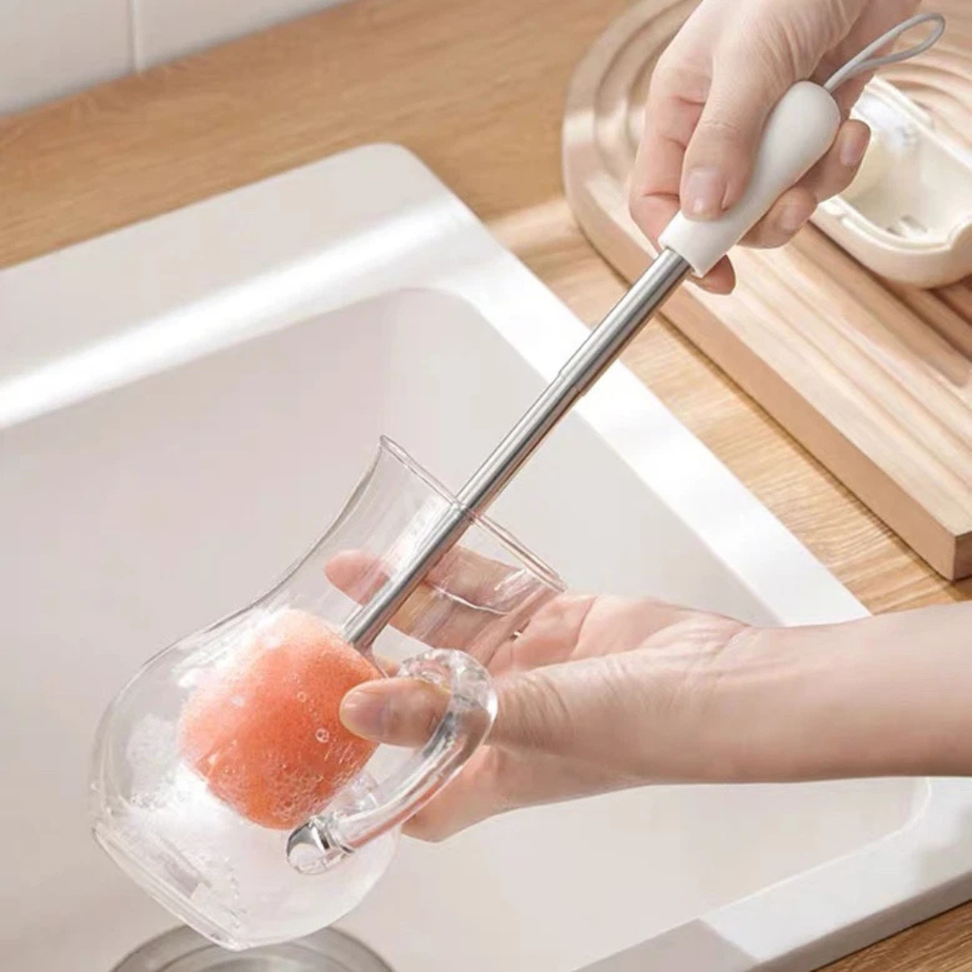 3 in 1 Telescopic Cup Cleaning Brush Set with Storage Case