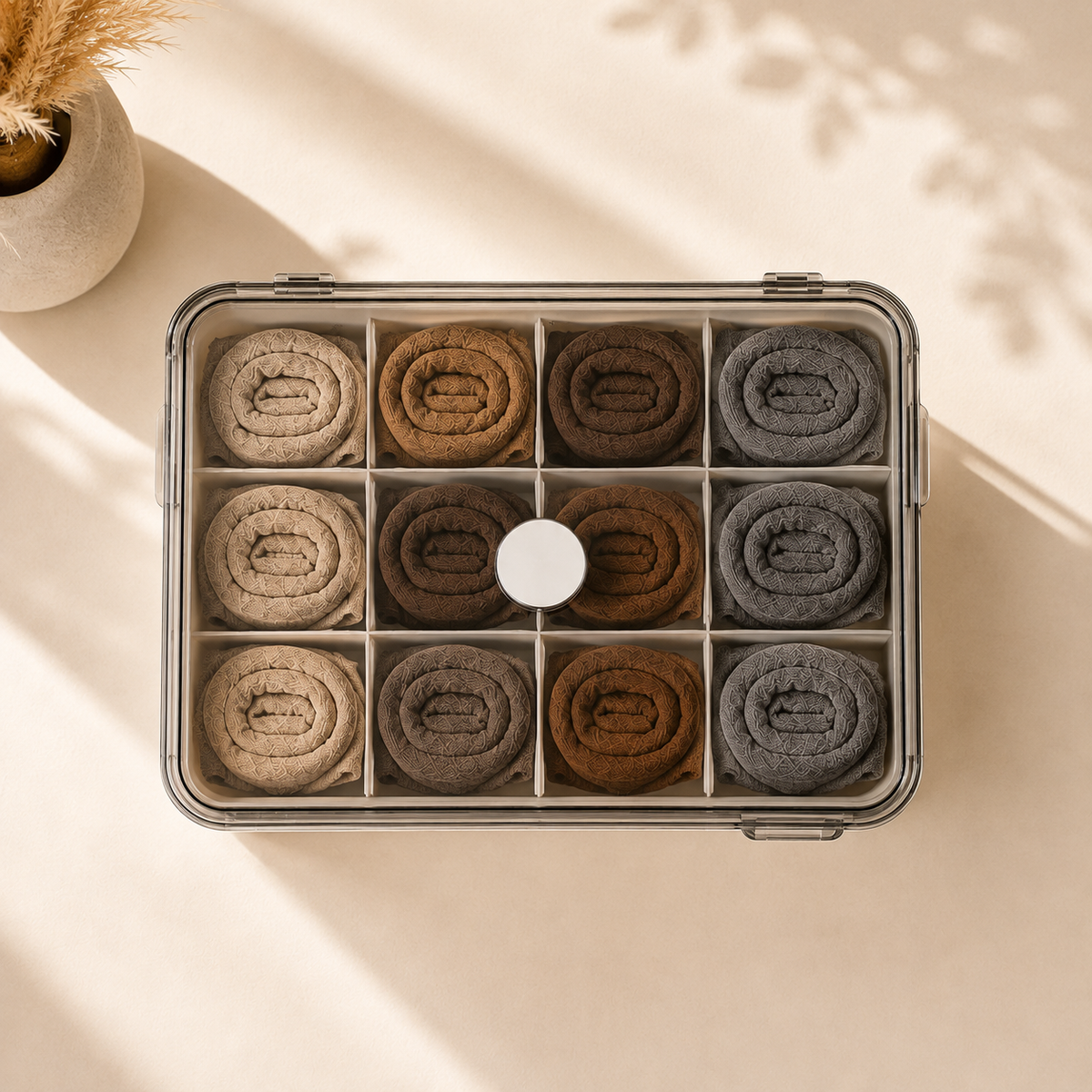 Smart Compartment Airtight Stackable Multipurpose Cloth Storage Organizer