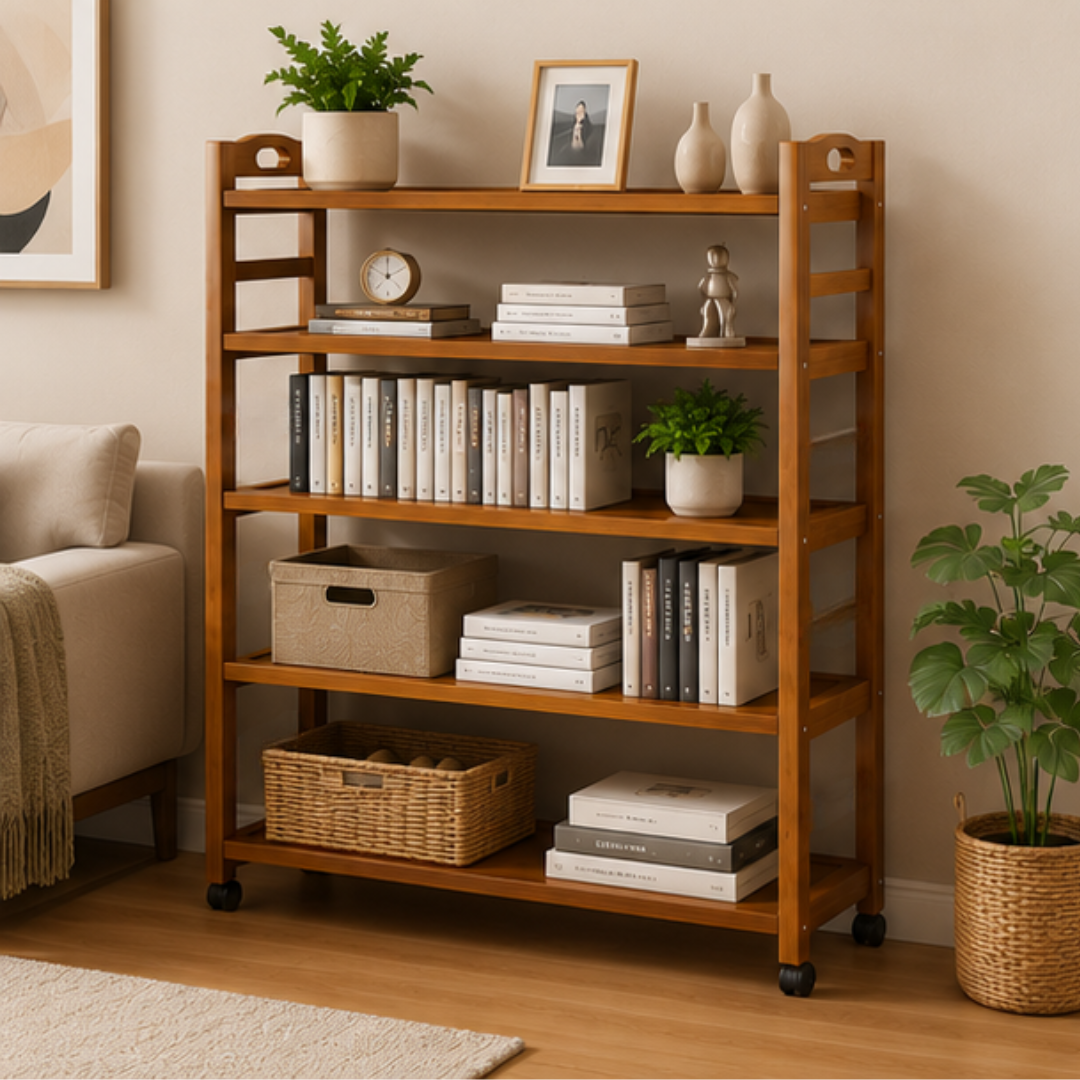 Premium Solid Bamboo Multi Layer Storage Rack Organizer