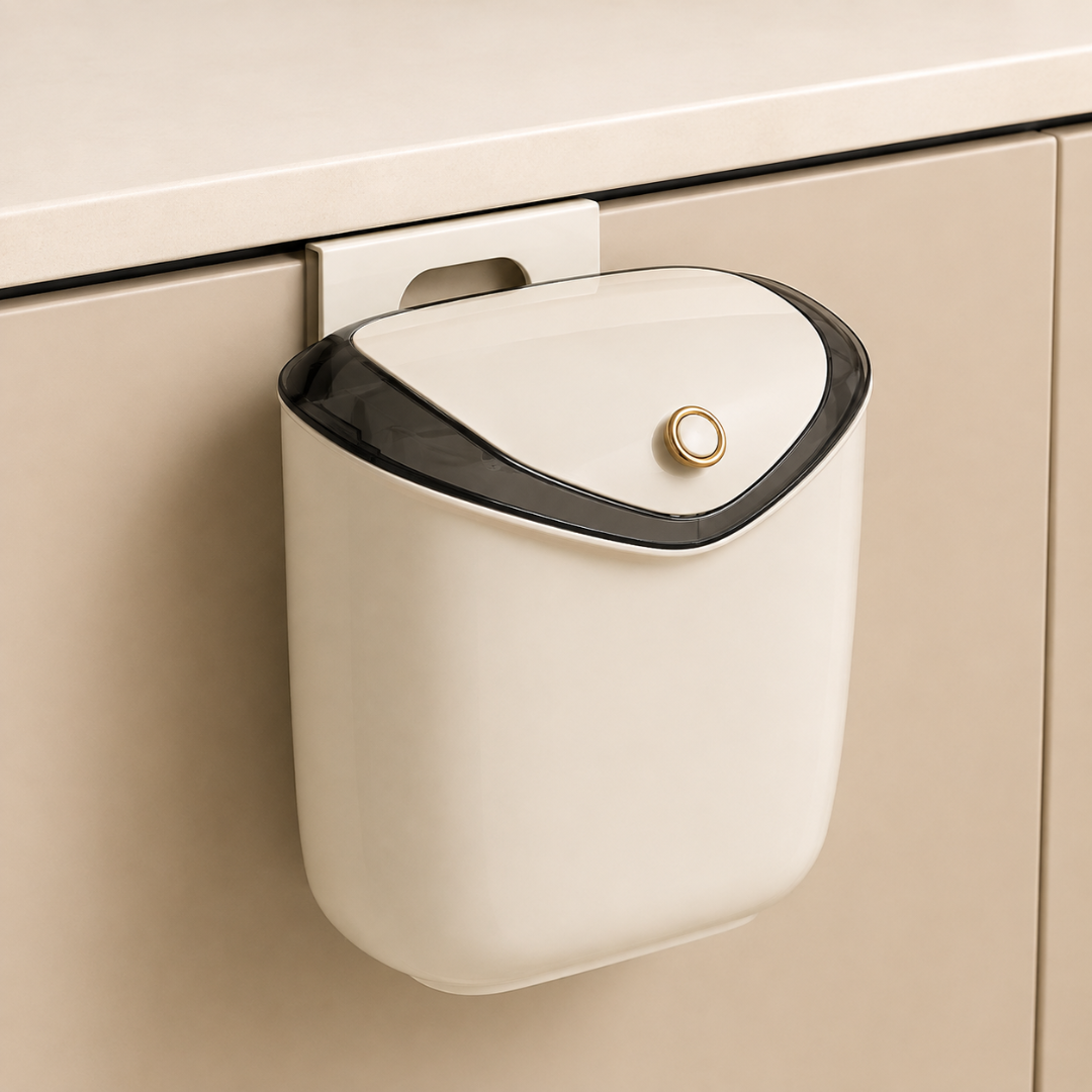 Multi Purpose Wall-Mount Wide Opening Waste Bin with Sliding Lid