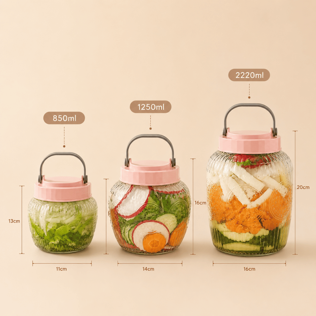 Homero Multi-Use Glass Jar with Handle and Airtight Lid Set of 3