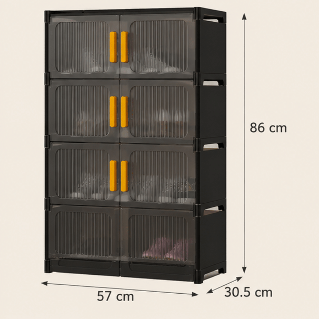 Modern Four Layer Double Door Shoe Storage Cabinet
