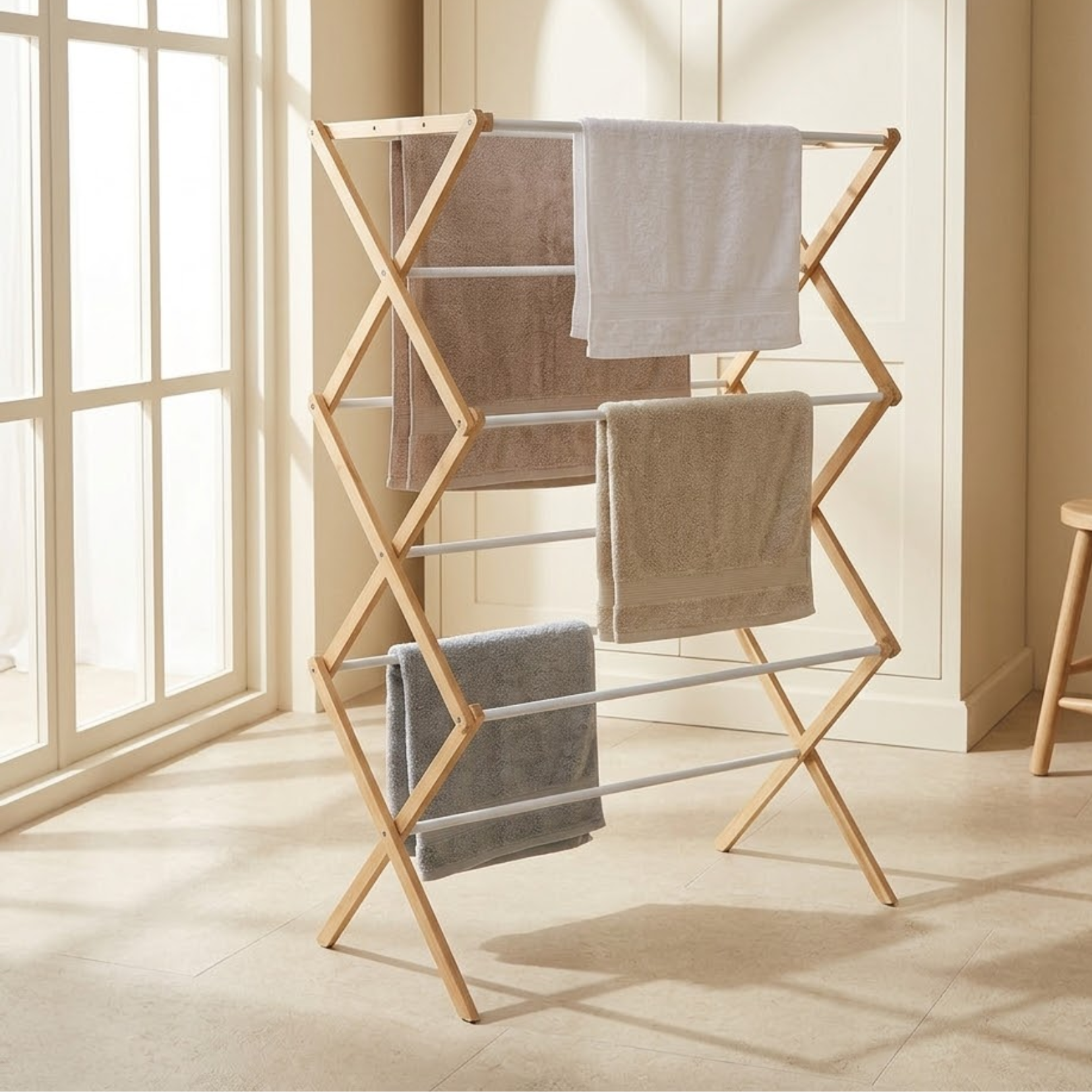 Multipurpose Floor Standing Foldable Laundry Drying Rack