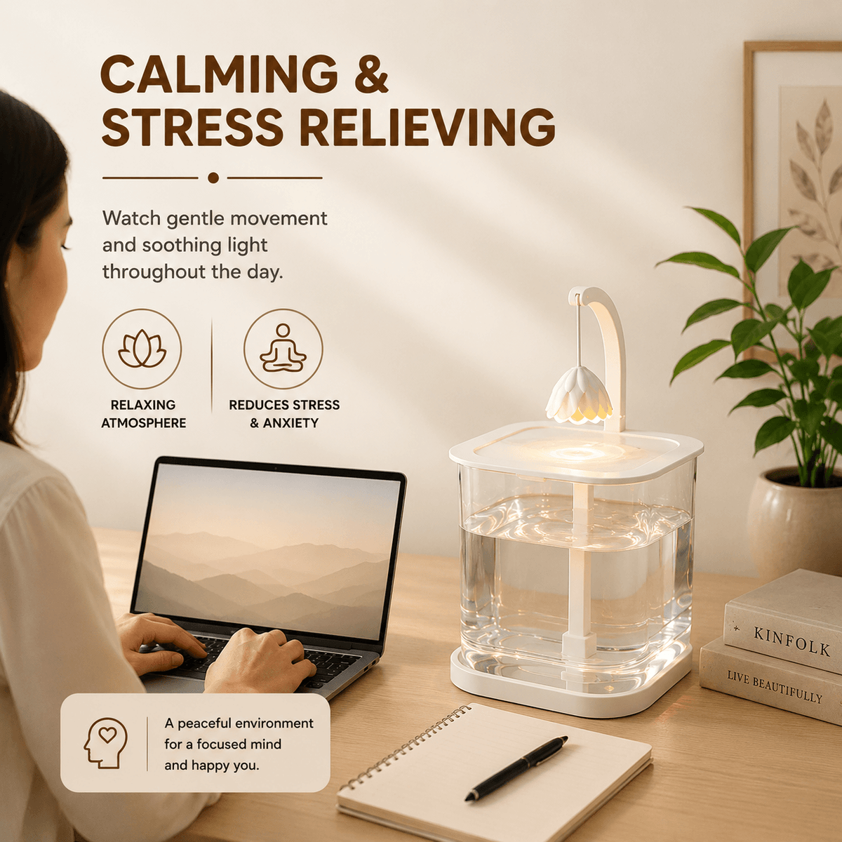 Homero Multi-Functional Ice Crystal Desktop Aquarium Setup with Lamp