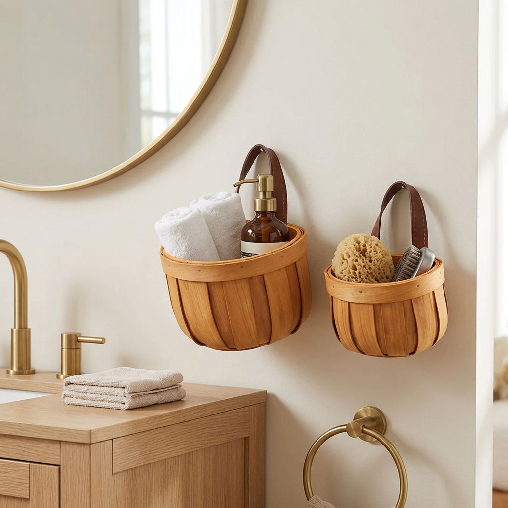 Homero Multi-Purpose Wooden Wall Hanging Storage Basket