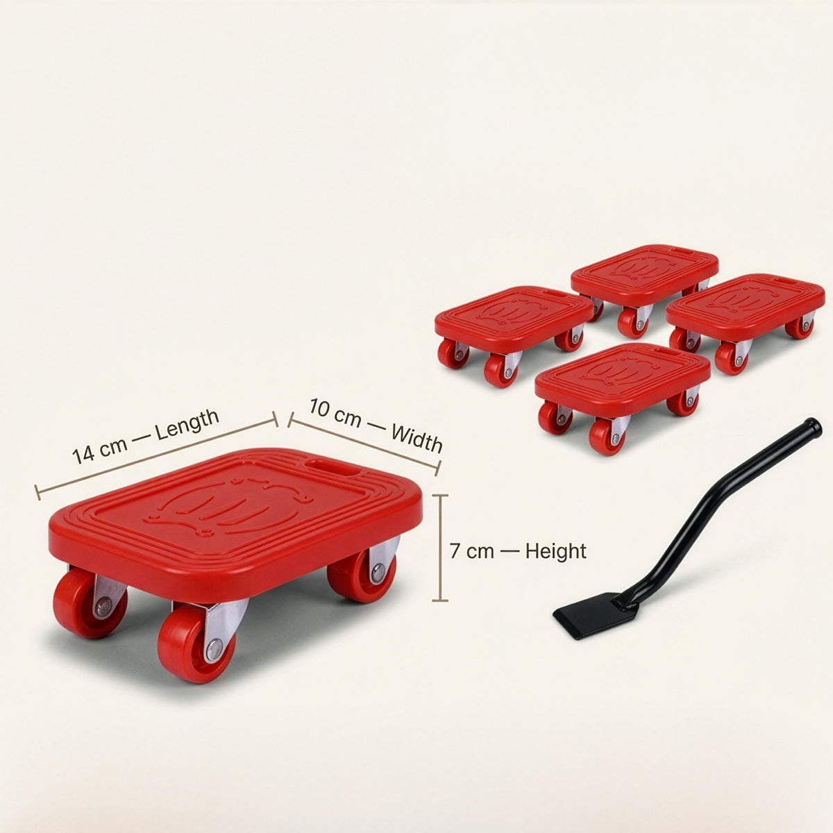 Heavy Load Furniture Shifter Kit with 360° Universal Rotating Wheels (4 Piece)