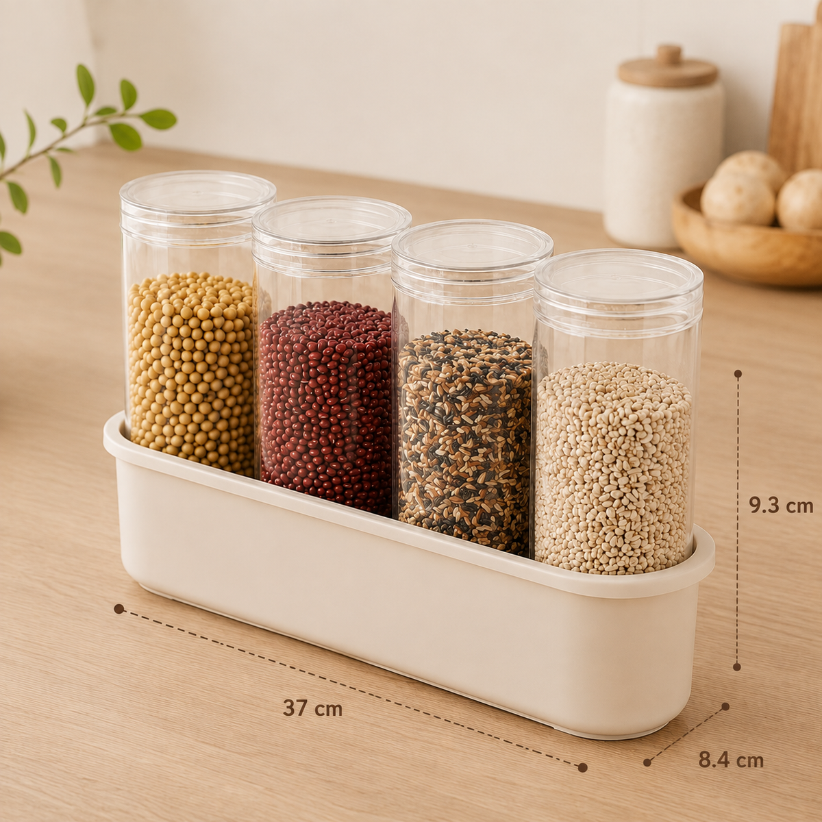 Multi Section Moisture Proof Transparent Storage Jar