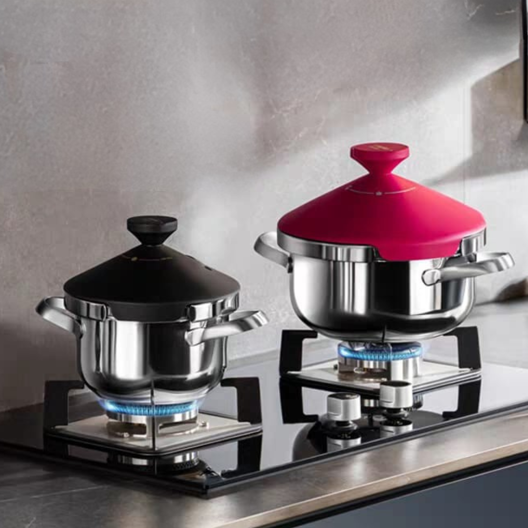 Multi-Purpose Stainless Steel Pressure Cooker with 360° Smart Rotating Lid