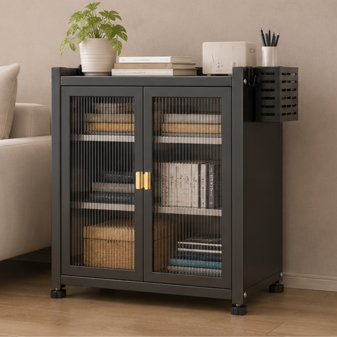 Premium Kitchen Storage Cabinet with Magnetic Doors and Adjustable Shelves