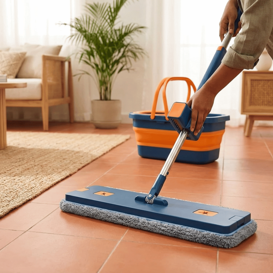 Homero 360° Self Cleaning Microfiber Floor Mop with Folding Bucket Set