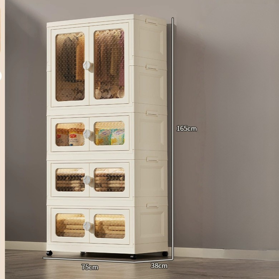 Premium Build Quality Foldable Storage Cabinet Wardrobe with Wheels