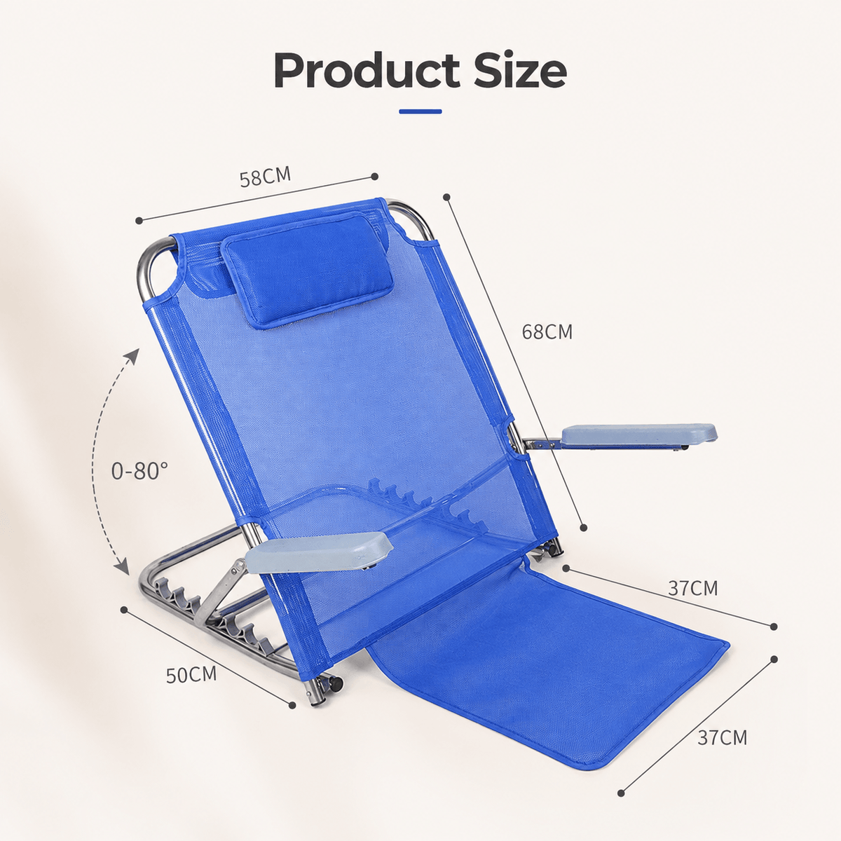 Homero Ergonomic Lumbar Support Adjustable Recliner Bed Backrest Chair with Armrest