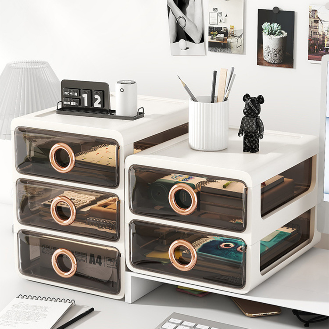Premium Transparent Multi Purpose Storage Cabinet with Stackable Drawers