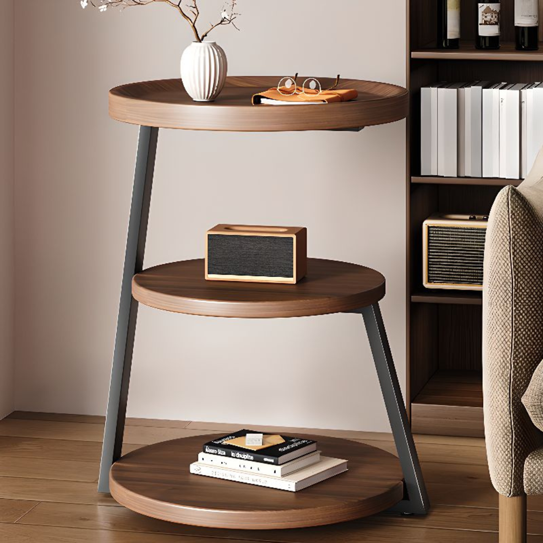 HOMERO Sepia Circular Reclaimed Classic Wood Table