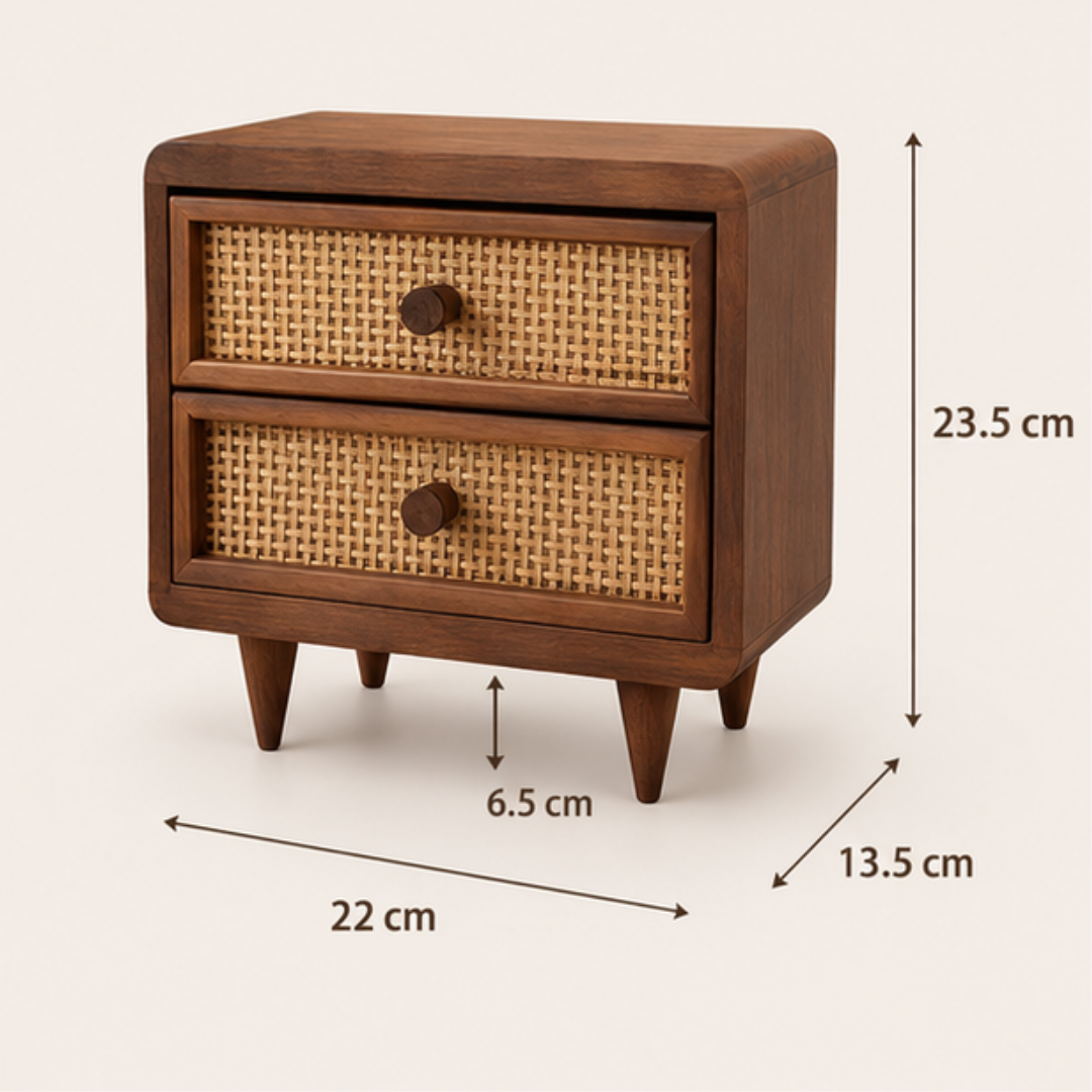 Modern Two Drawer Solid Wood Multipurpose Organizer