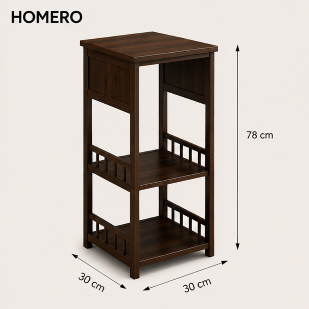 Multipurpose C Shaped Laptop Open Storage Shelf Side Table