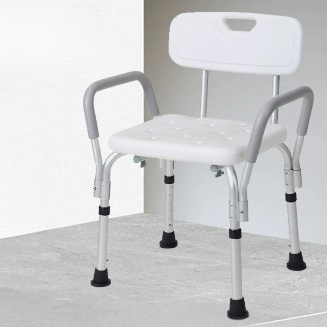 Heavy Duty Backrest Chair with Adjustable Height & Stable Grip