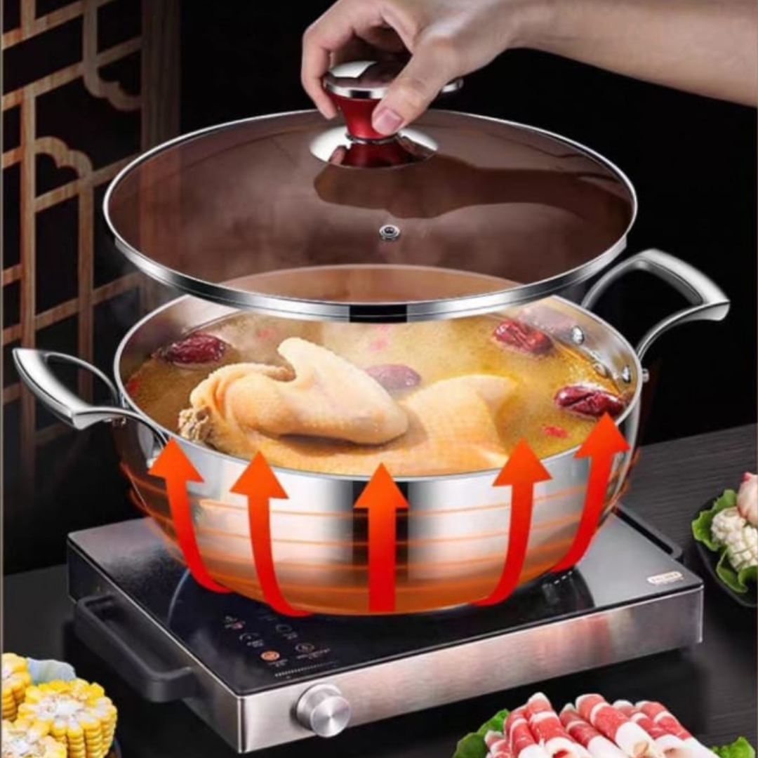 Premium 316L Stainless Steel Soup Pot - 3.5L