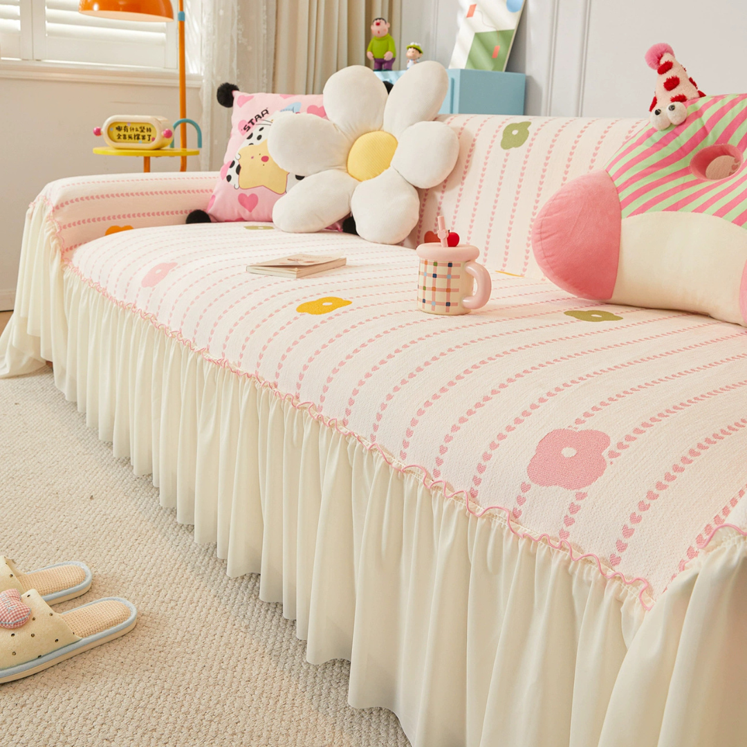 Premium Chenille Floral Anti Slip Soft Sofa Cover