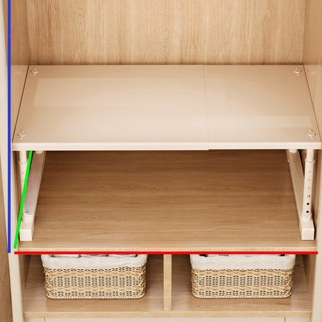 HOMERO Multi-Purpose Adjustable Carbon Steel Wardrobe Shelf Storage Rack