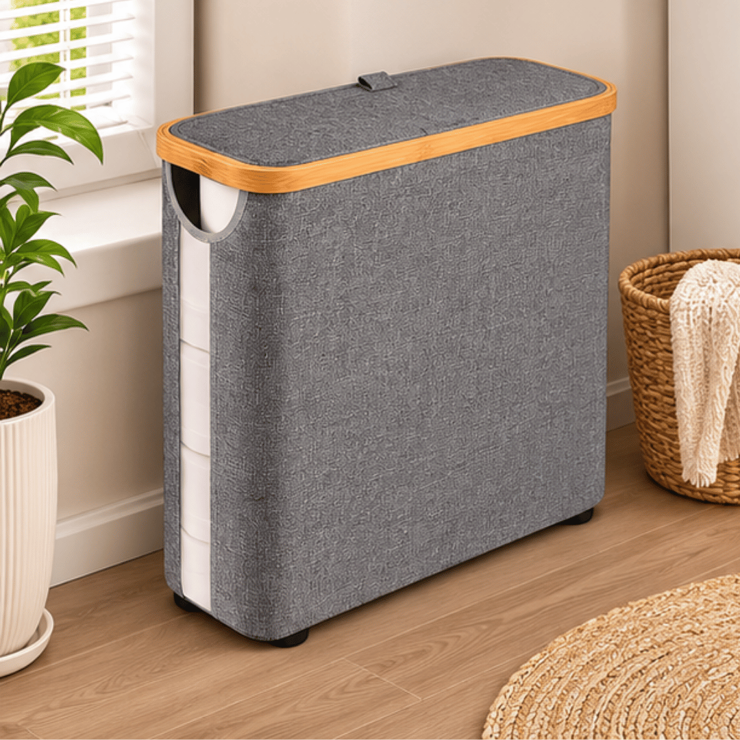 Multipurpose Waterproof Toilet Paper Organizer Basket with Lid