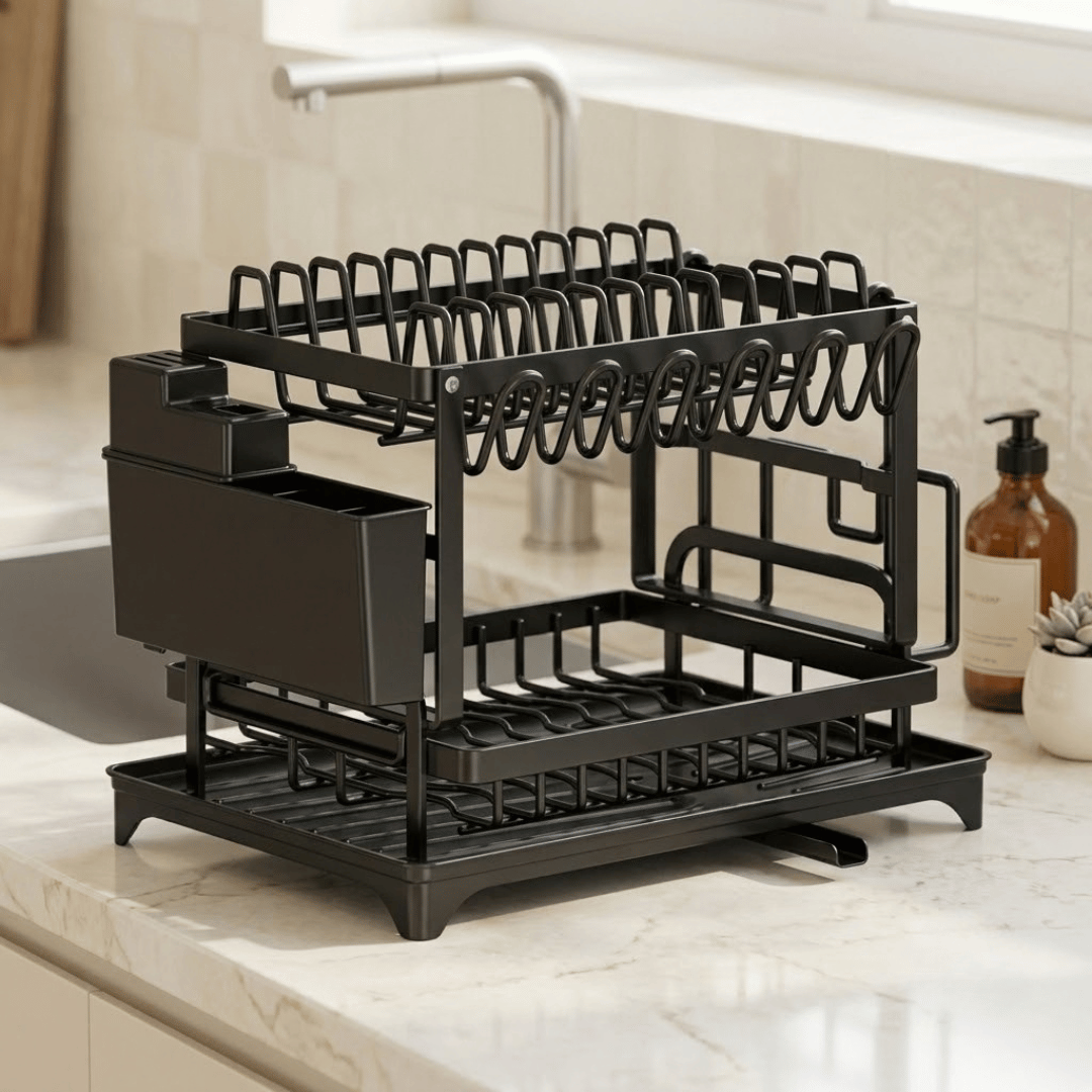 Heavy Duty Kitchen Dish Organizer With Drip Tray
