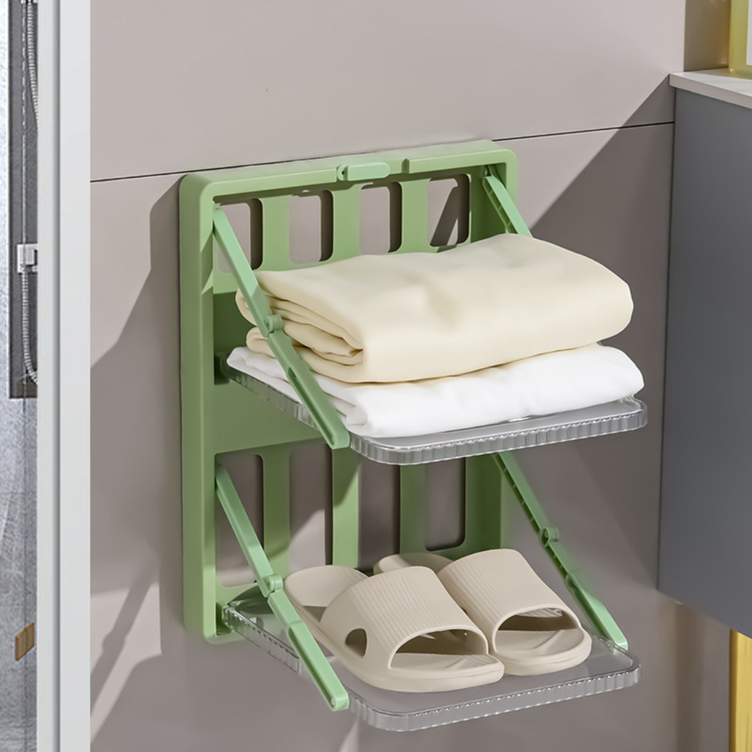 Foldable Wall-Mounted Shoe Rack and Organizer