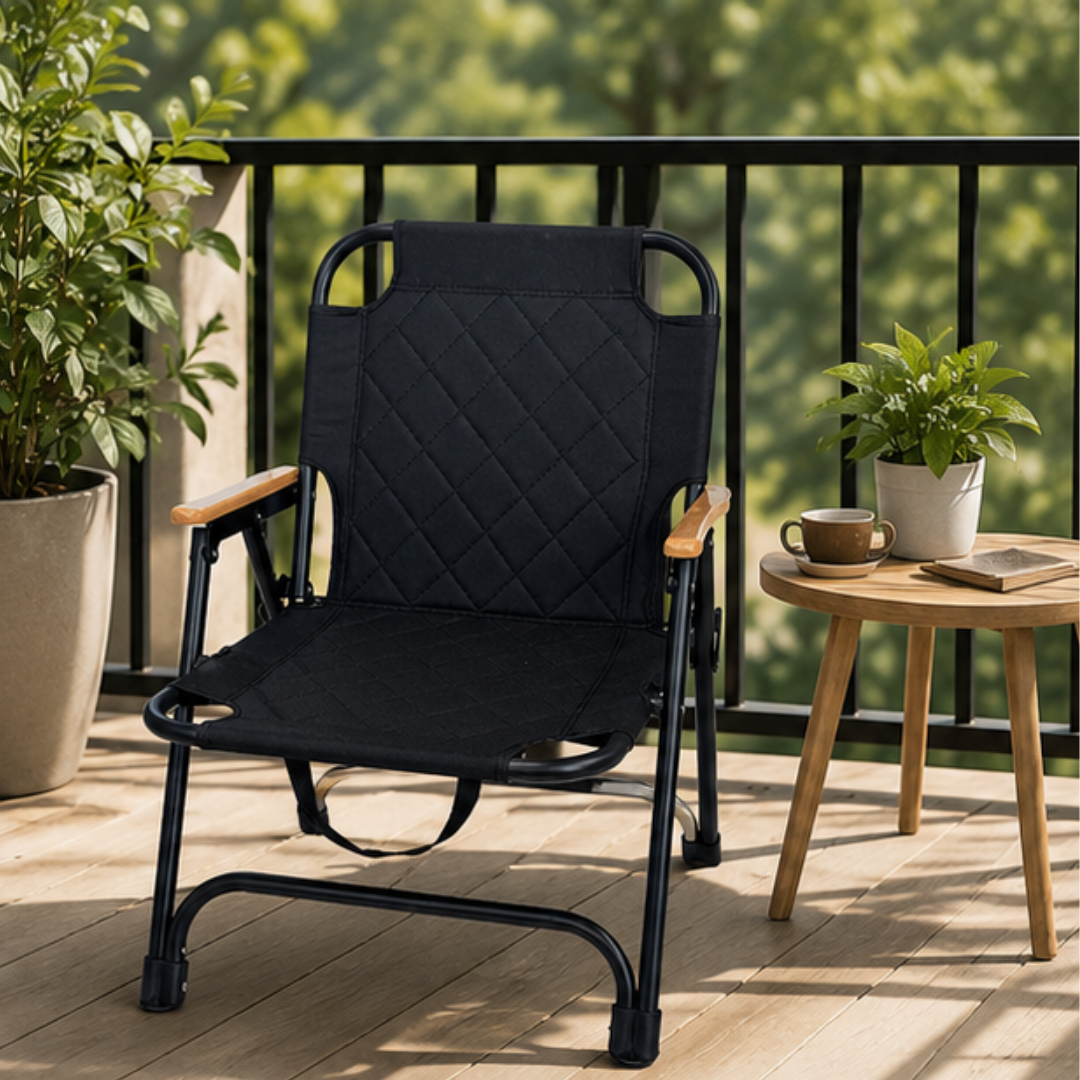 Ergonomic Folding Wide Padded Comfortable Camping Chair