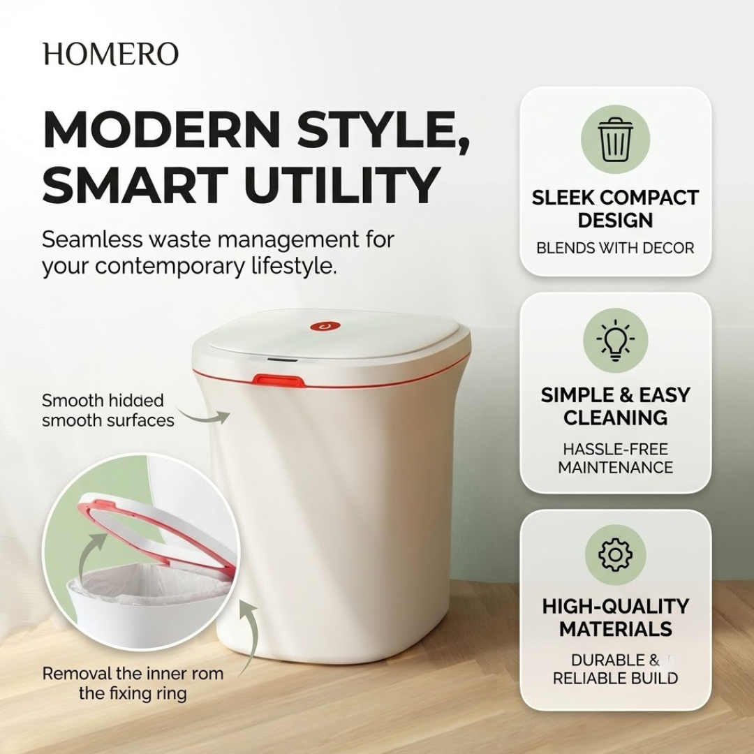 Modern Waste Bin with Hidden Garbage Bag Holder
