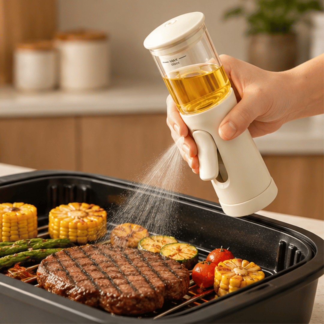 Premium Borosilicate Glass Oil Sprayer with 3D Circular Mist