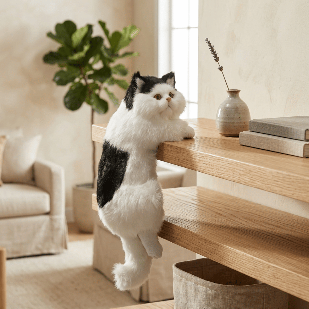 Homero Realistic Design Simulation Plush Hanging Cat