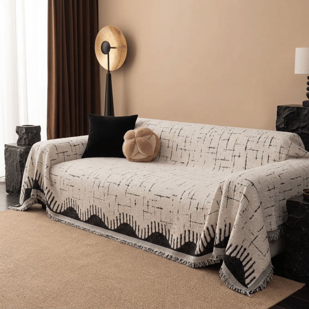 Luxury Chenille Fabric Reversible Sofa Throw Cover