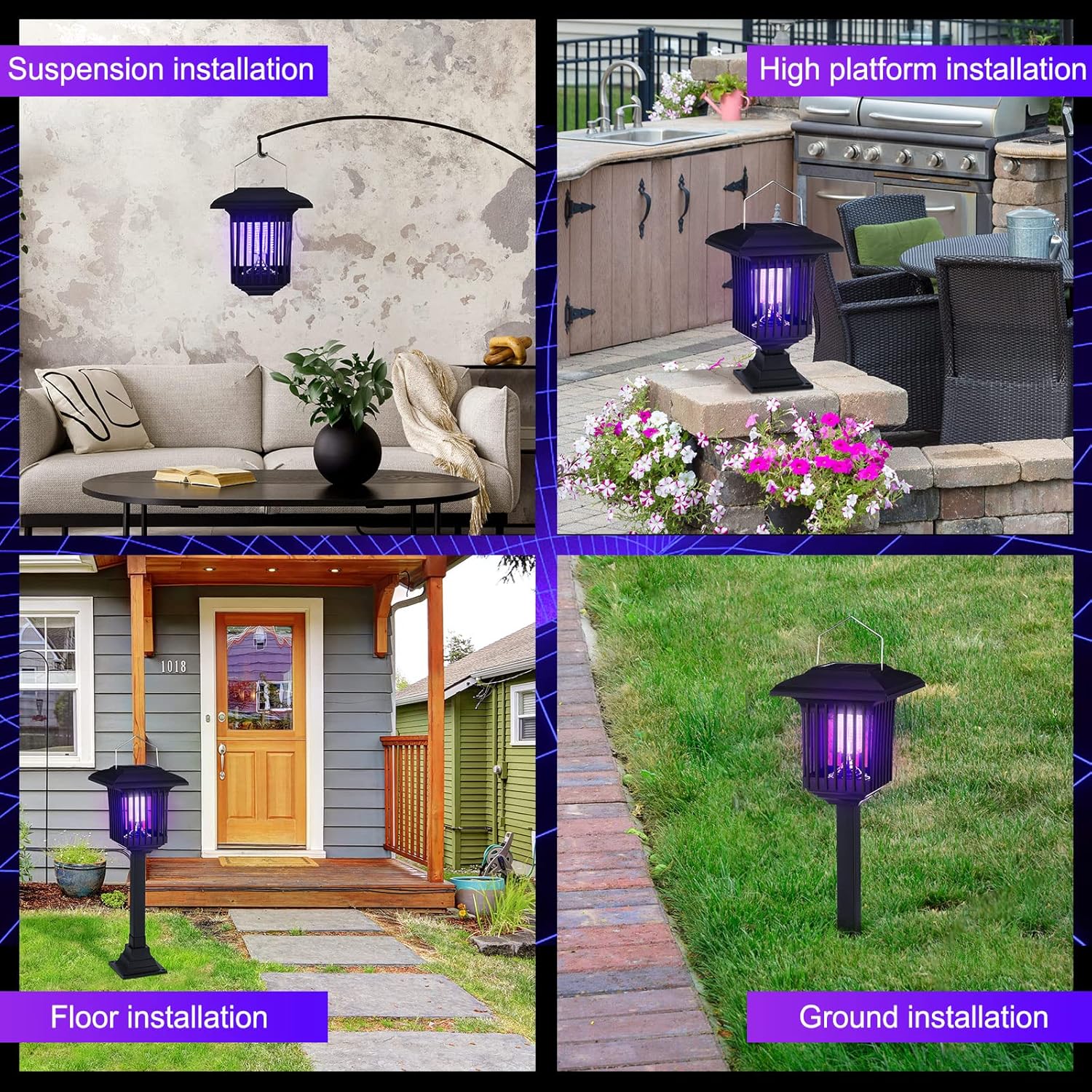 Dual Mode Solar Mosquito Killer Garden Waterproof UV Lamp