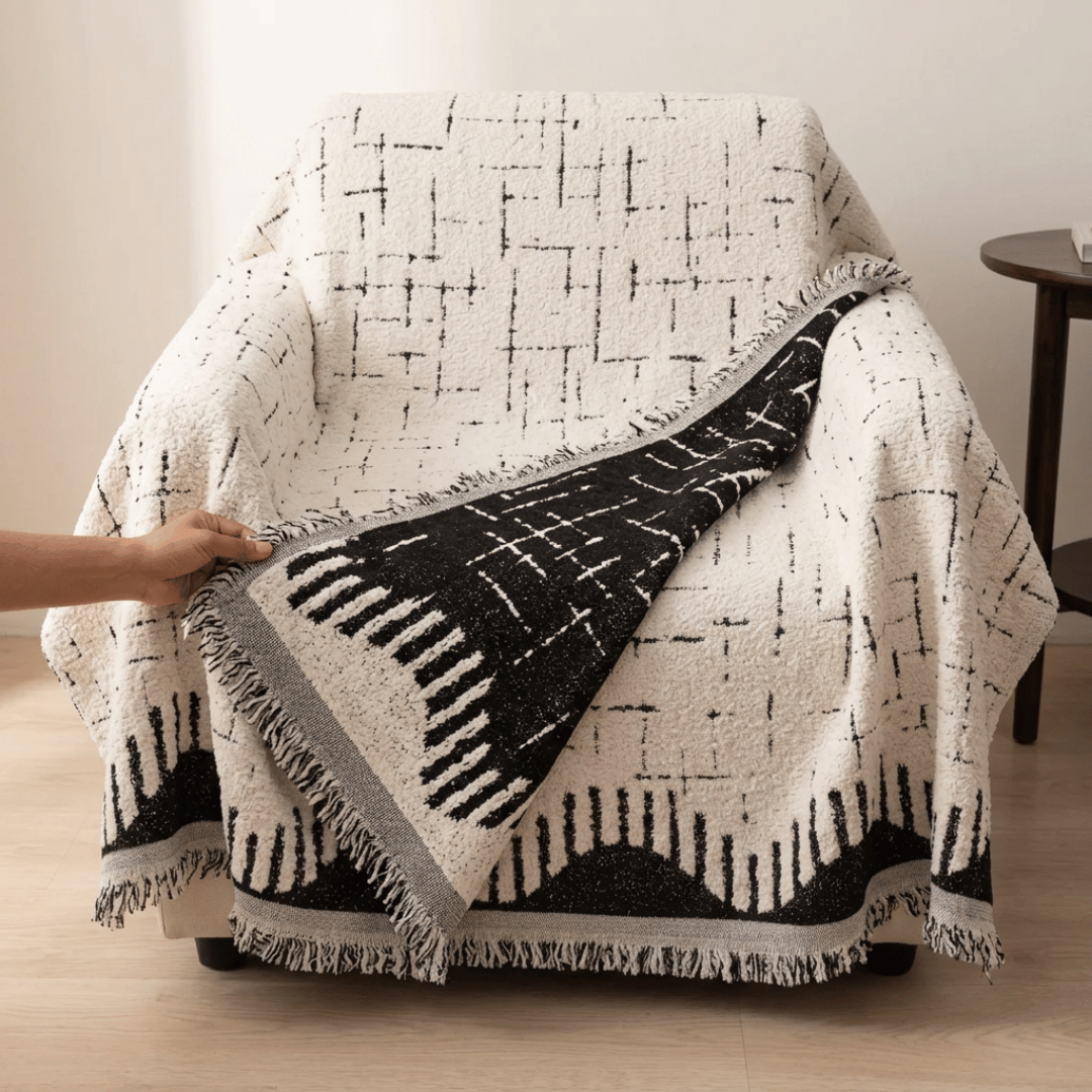 Luxury Chenille Fabric Reversible Sofa Throw Cover