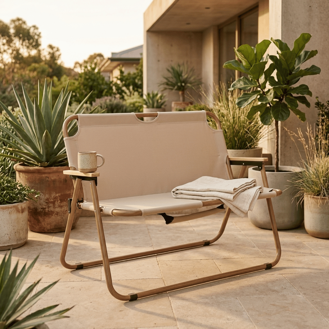 Homero Portable Outdoor Double Folding Chair Premium 600D Oxford Cloth Design