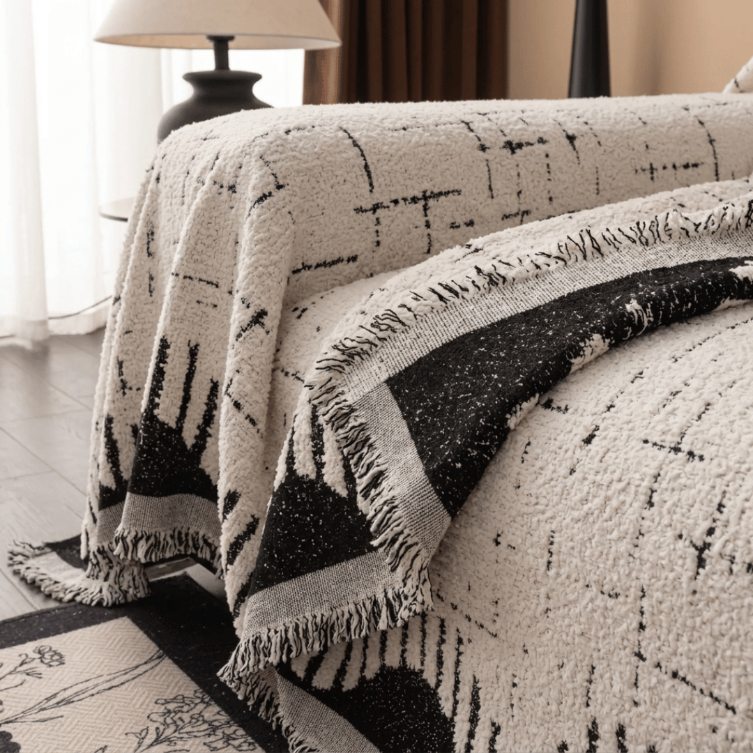 Luxury Chenille Fabric Reversible Sofa Throw Cover