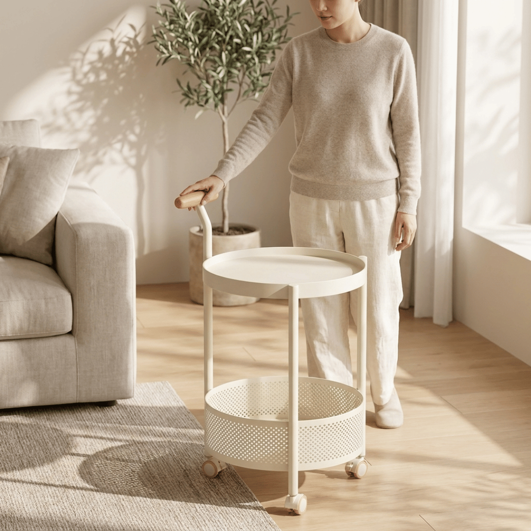 Homero Multipurpose Art Side Table Brown Glass Top - 2 Layer
