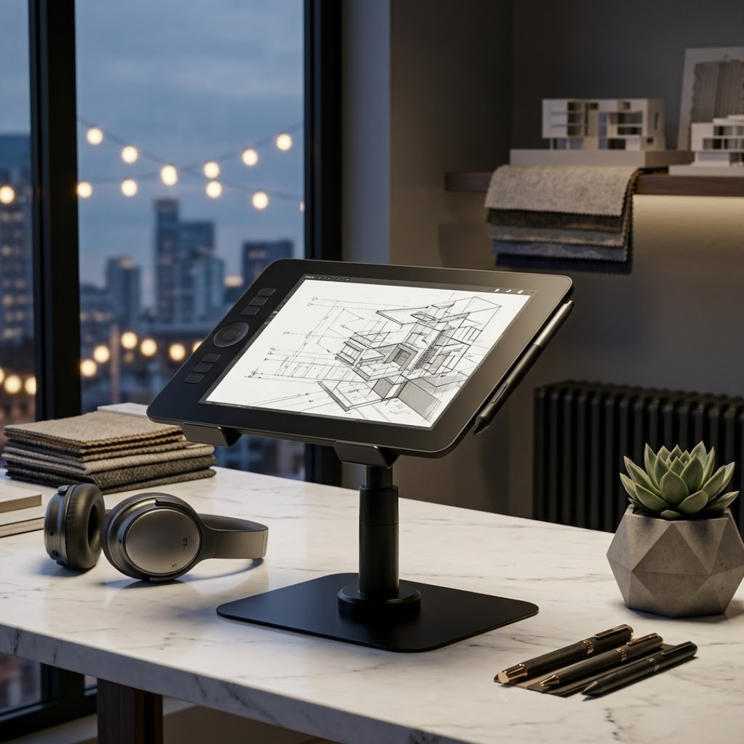 360° Rotating Adjustable Laptop Stand with Cooling Design