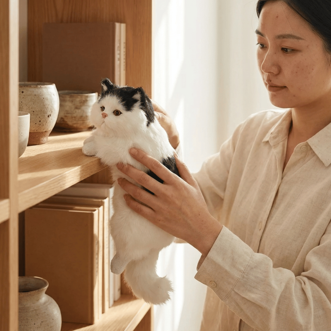 Homero Realistic Design Simulation Plush Hanging Cat