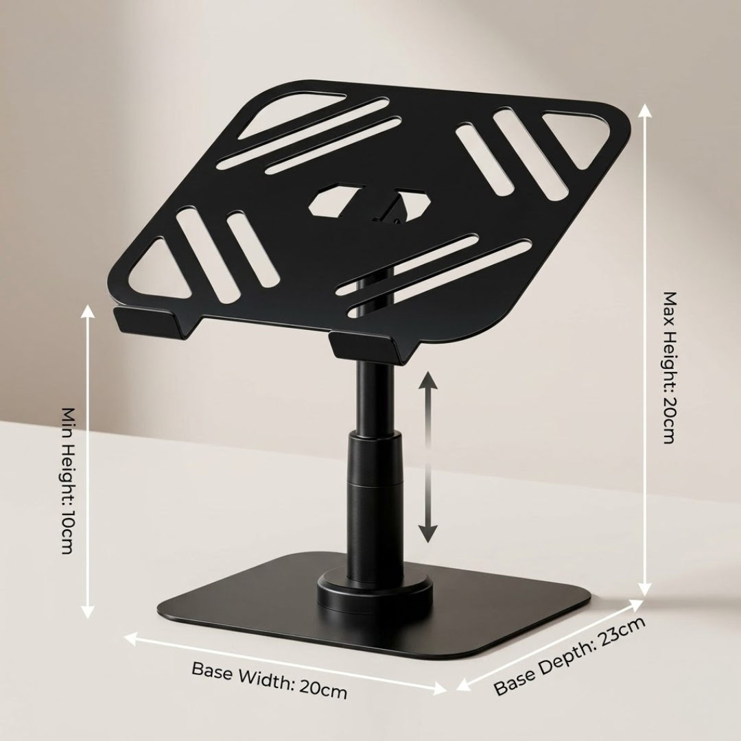 360° Rotating Adjustable Laptop Stand with Cooling Design