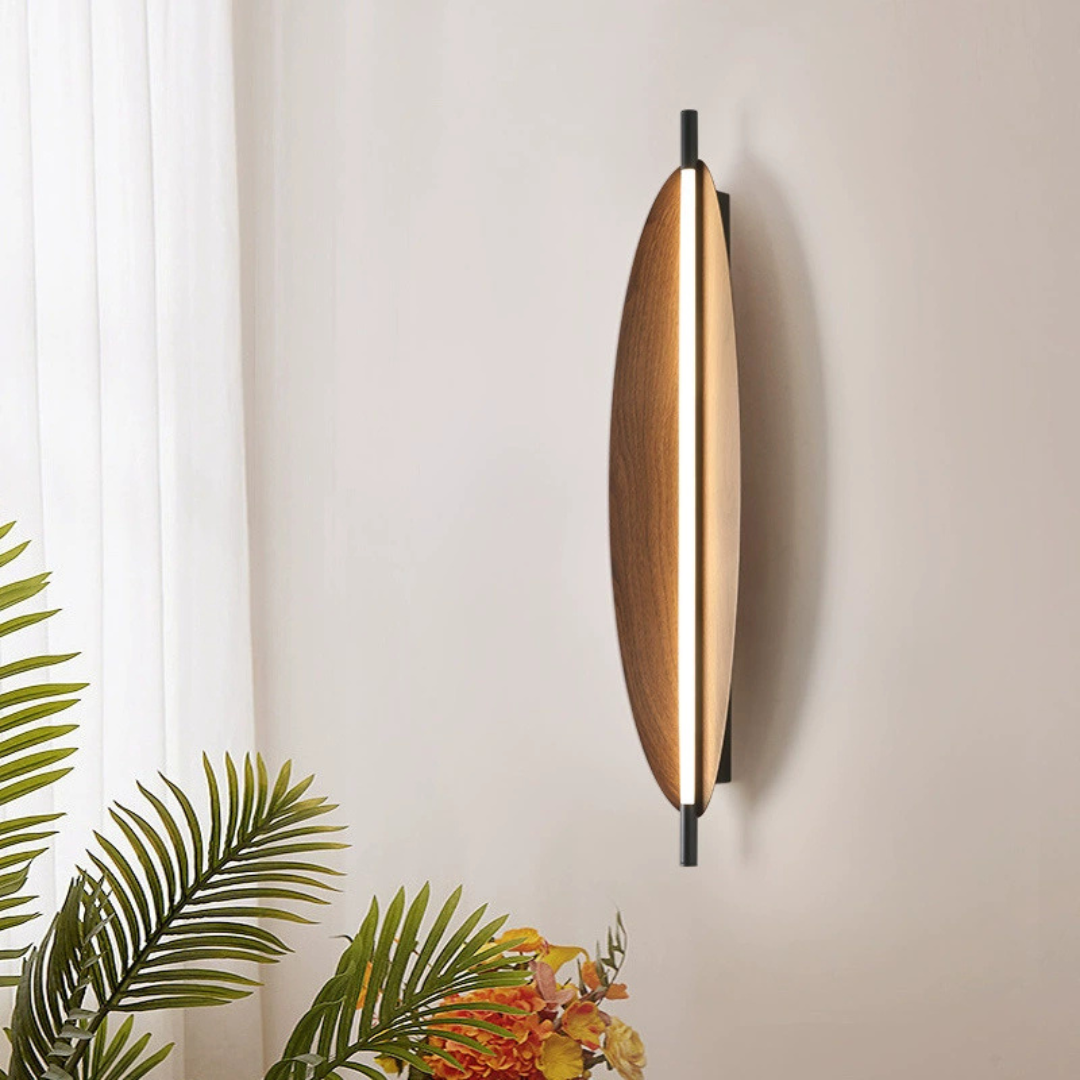 HOMERO Brown Leaf Design Modern LED Wall Lamp