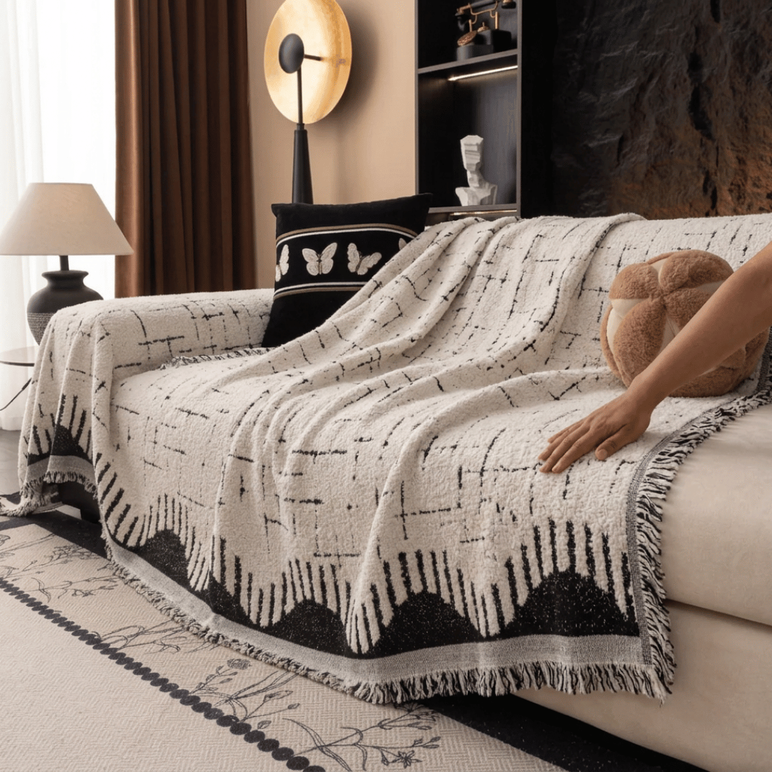 Luxury Chenille Fabric Reversible Sofa Throw Cover