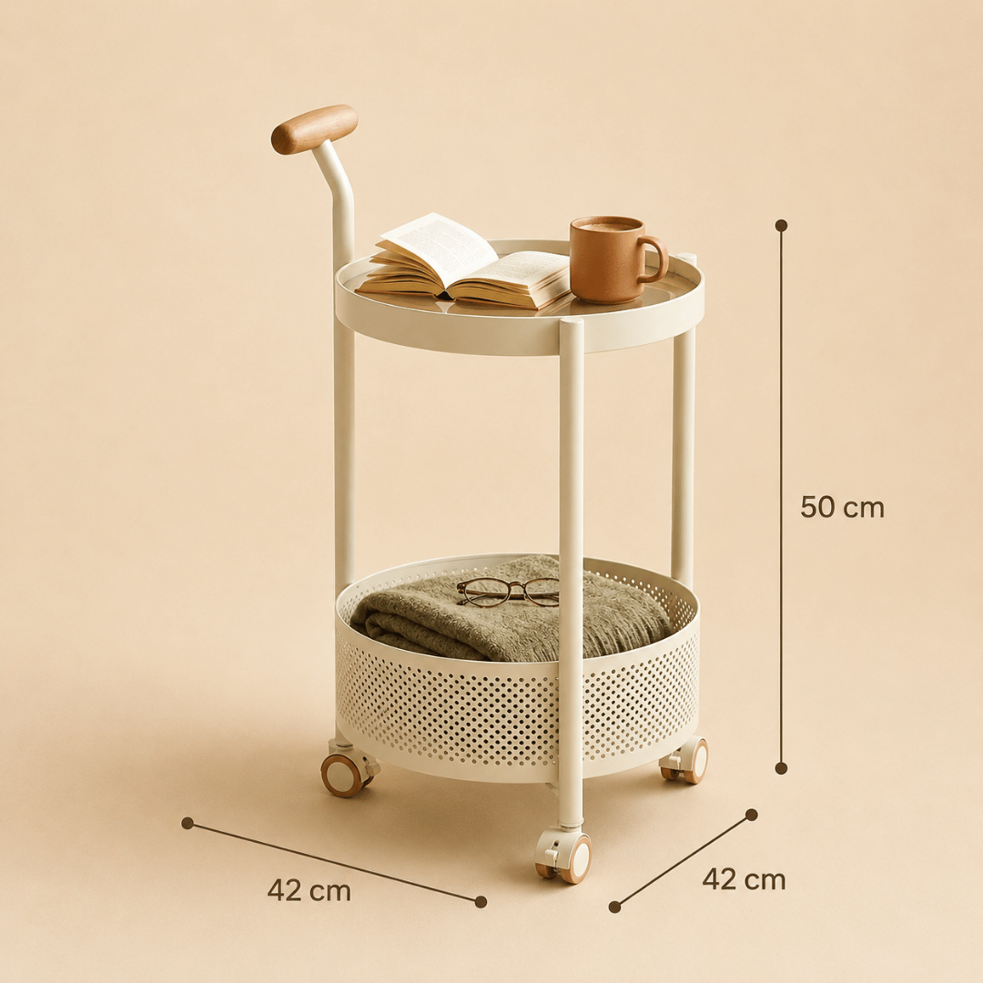 Homero Multipurpose Art Side Table Brown Glass Top - 2 Layer