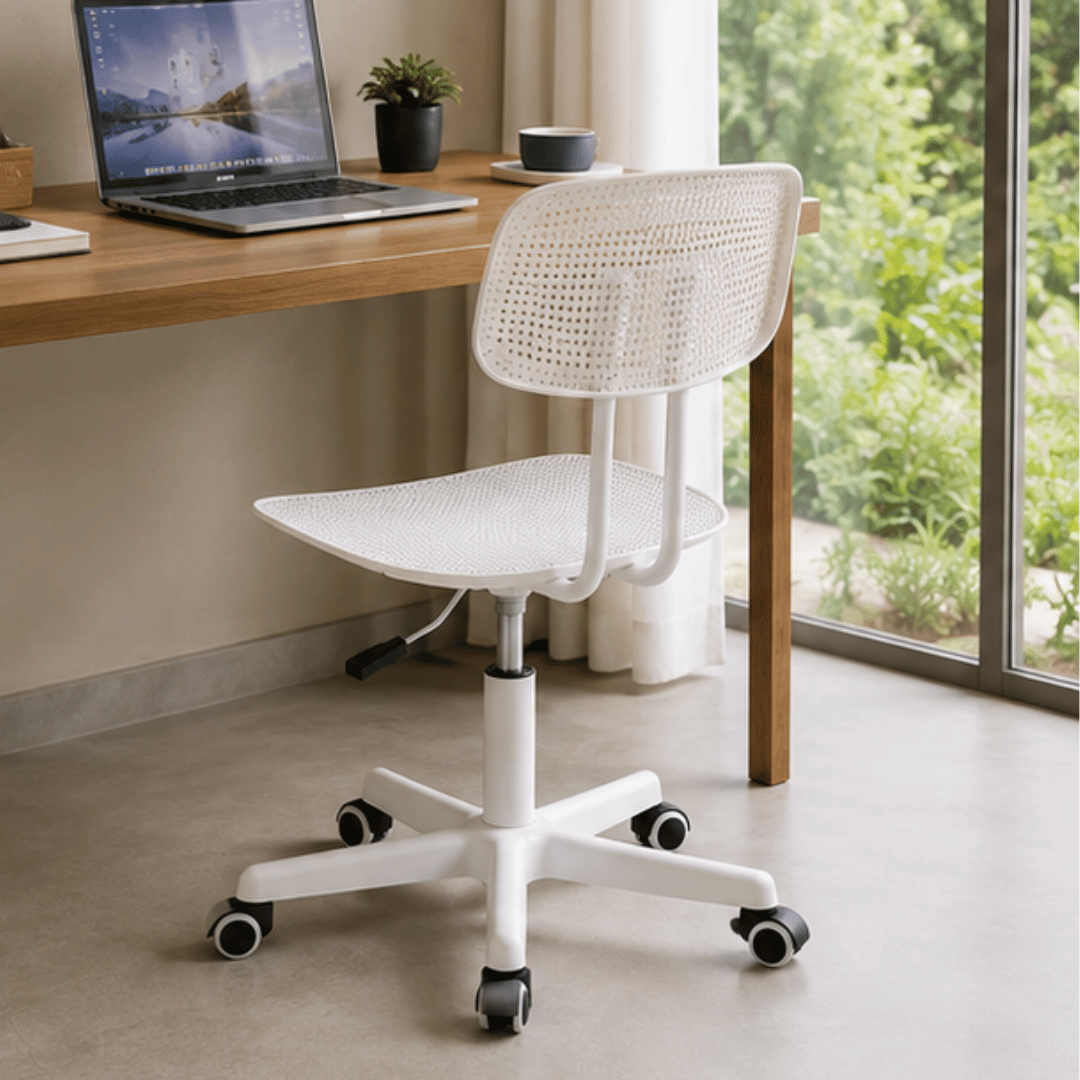 Ergonomic Armless Swivel Office Chair with Breathable Seat