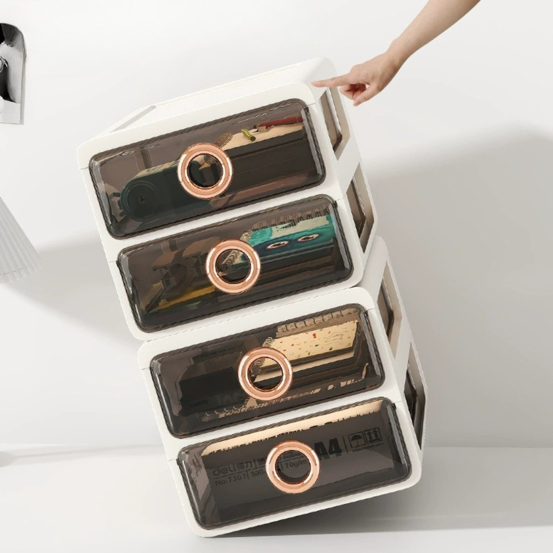 Premium Transparent Multi Purpose Storage Cabinet with Stackable Drawers